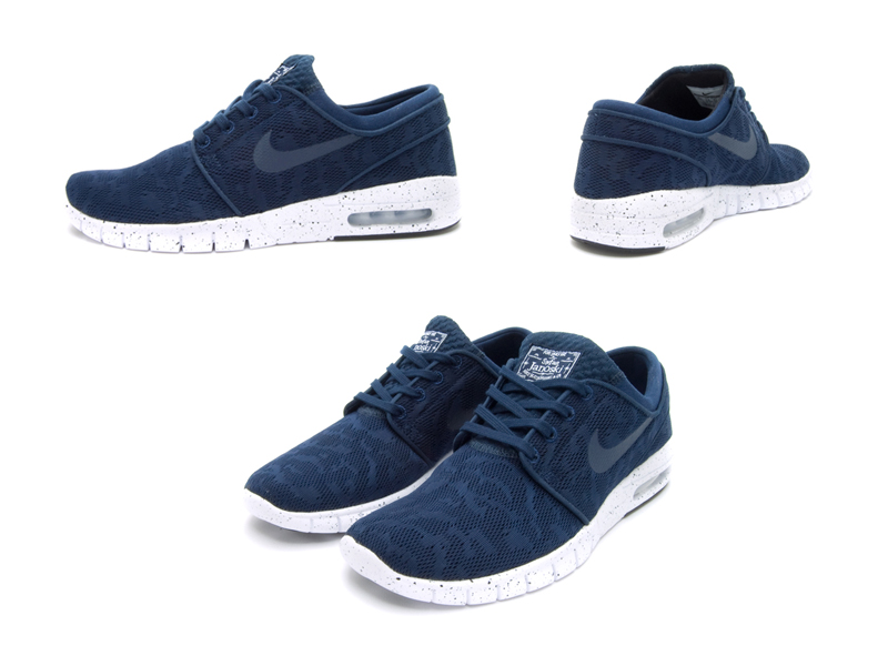 nike sb stefan janoski max midnight navy / white