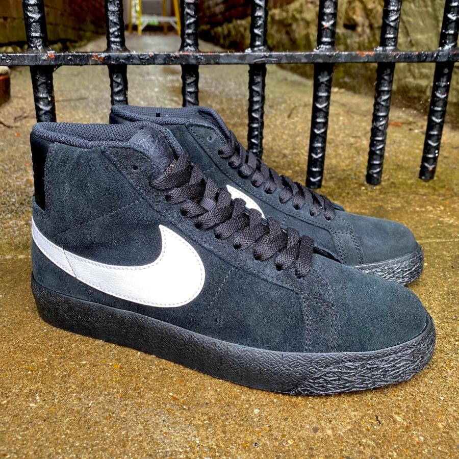 nike sb blazer mid black white