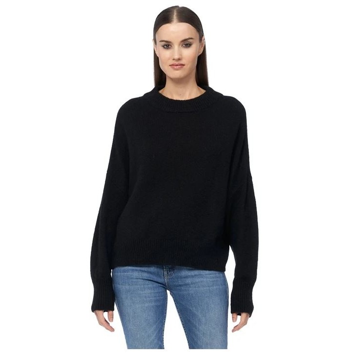 Clementine Relaxed Crewneck Sweater (Black)