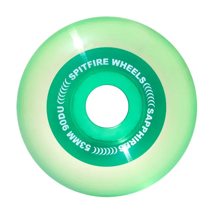 Spitfire Sapphire 90D Clear Green 53mm Wheels at Cal Surf