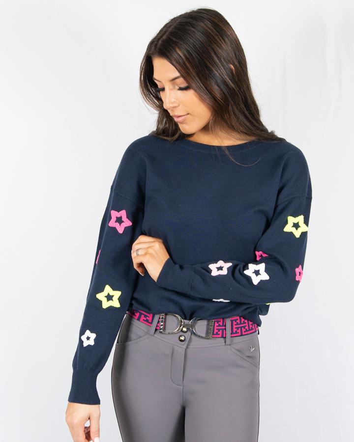 J Society Stars Crew Neck Sweatshirt (Navy) Sweaters at Chagrin ...