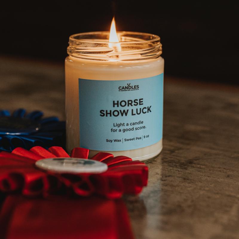 Heels Down Horse Show Luck Sweet Pea Candle Gifts For The Home Candles at  Chagrin Saddlery Main