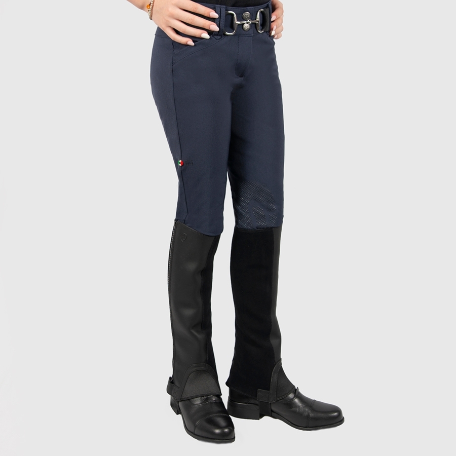 For Horses Girls Elsa Knee Patch Breech (Navy Blue) Kids Breeches at  Chagrin Saddlery Main