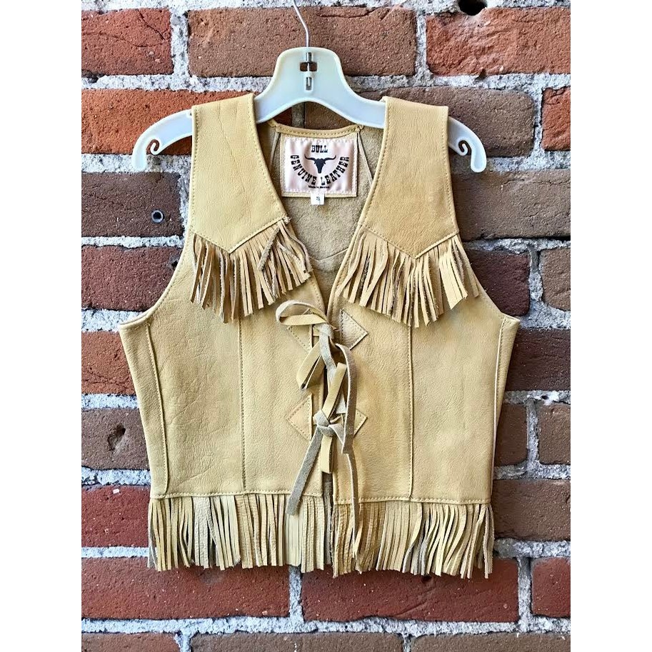 South Bay Leather Kids Buckskin Leather Vest Buckaroos Cowkids at Cry ...