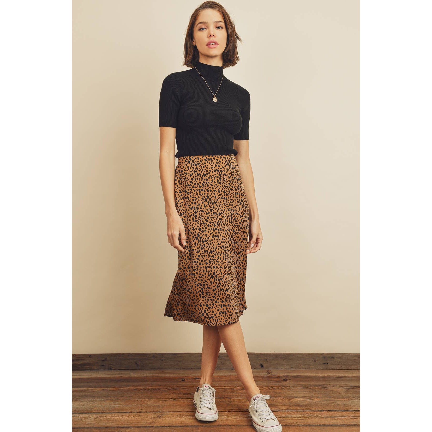 cheetah work skirt