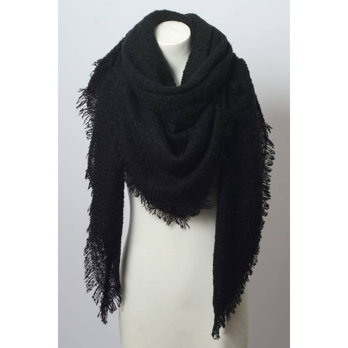 Le Collection Solid Marl Woven Blanket Scarf Black Accessories Scarves And Wraps At Dragonfly