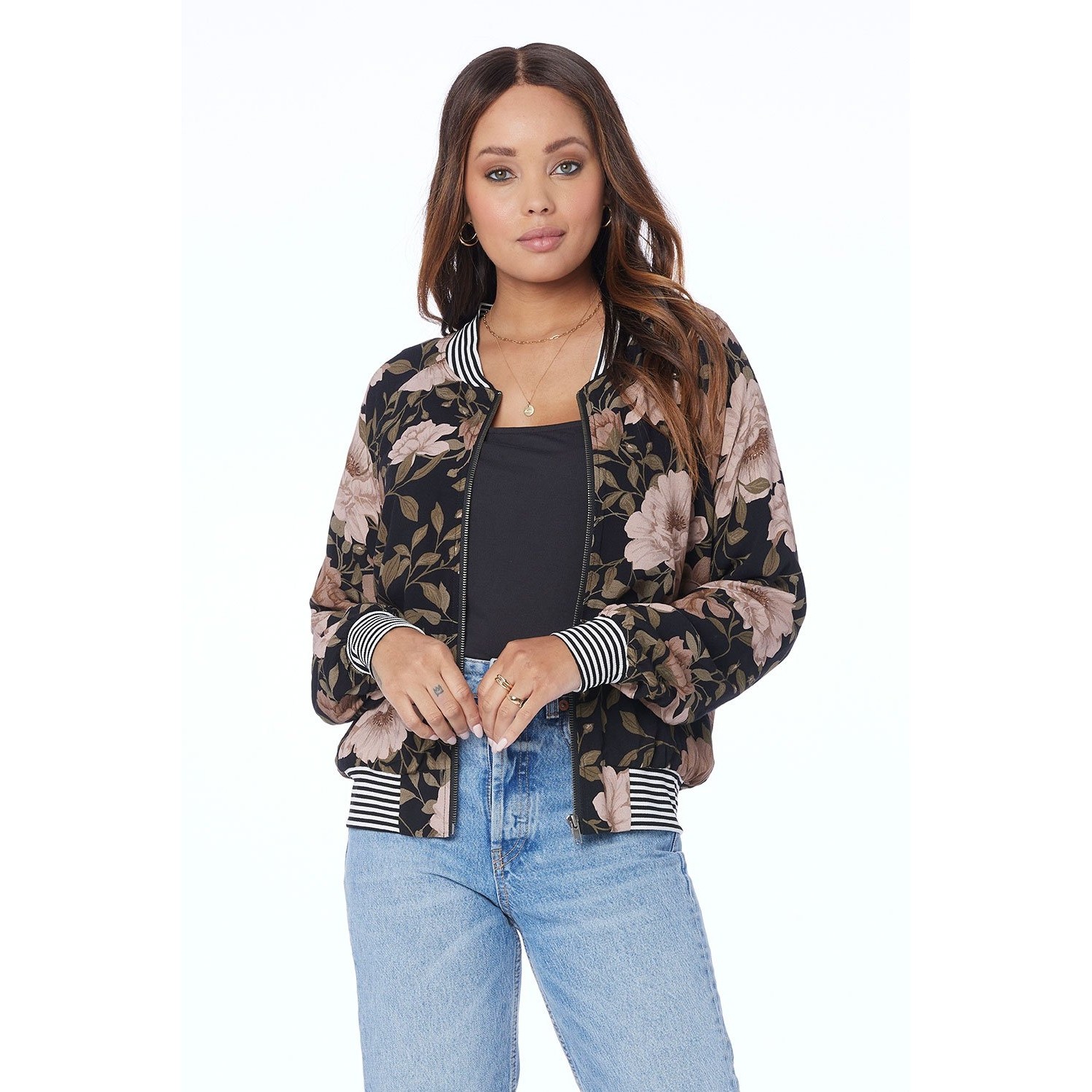 saltwater luxe floral bomber jacket