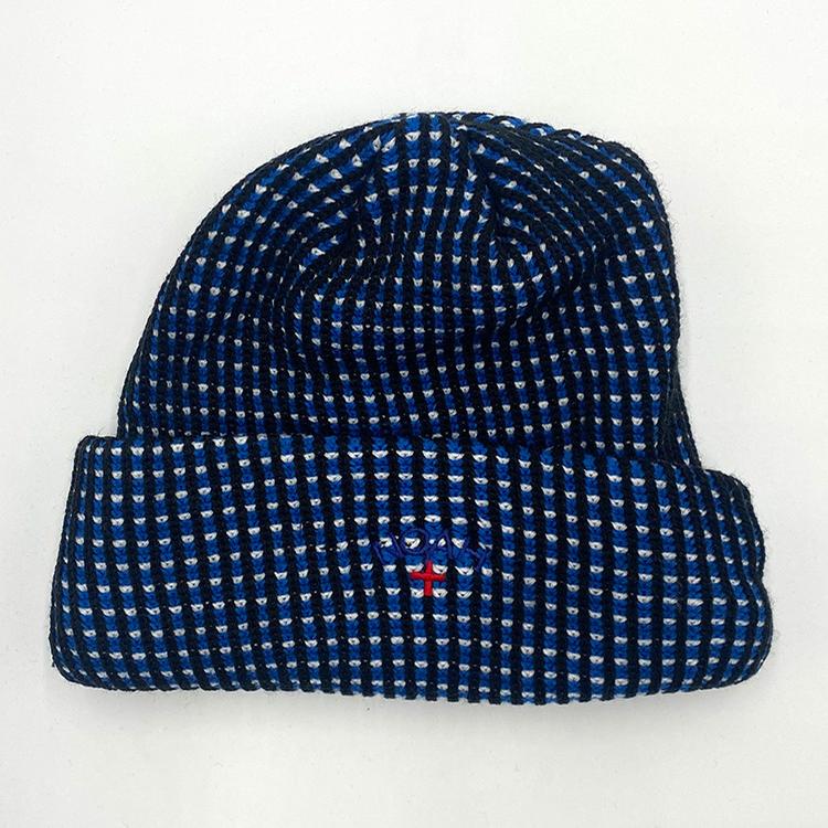 NOAH Tri-Color Logo Beanie (Blue/Black) Hats at Emage Colorado, LLC