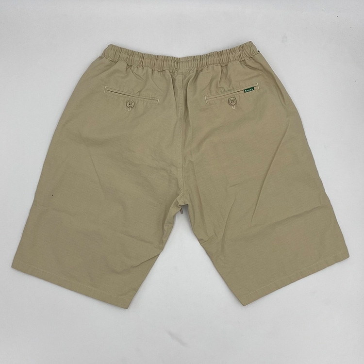 Magenta Ripstop Loose Long Short (Khaki) Shorts at Emage Colorado, LLC