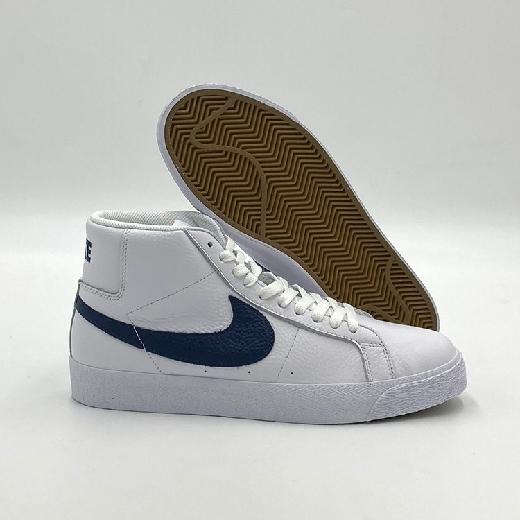 Nike SB Blazer Mid ISO (White/Navy) Shoes Mens at Emage Colorado, LLC