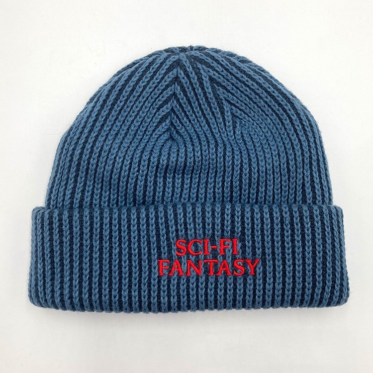 Sci-Fi Fantasy Logo Beanie (Slate Blue/Dk Blue) Hats at Emage Colorado, LLC