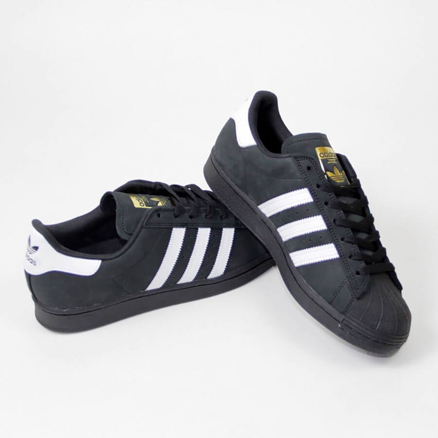Adidas Superstar ADV (Black/White/Gold) Shoes at Embassy