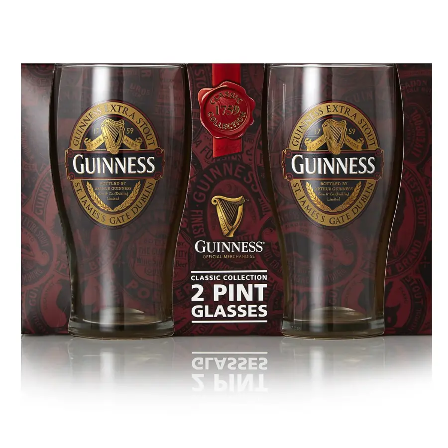 Guinness Storehouse Guinness Logo Pint Glass Two-pack Gifts Pub Stuff ...