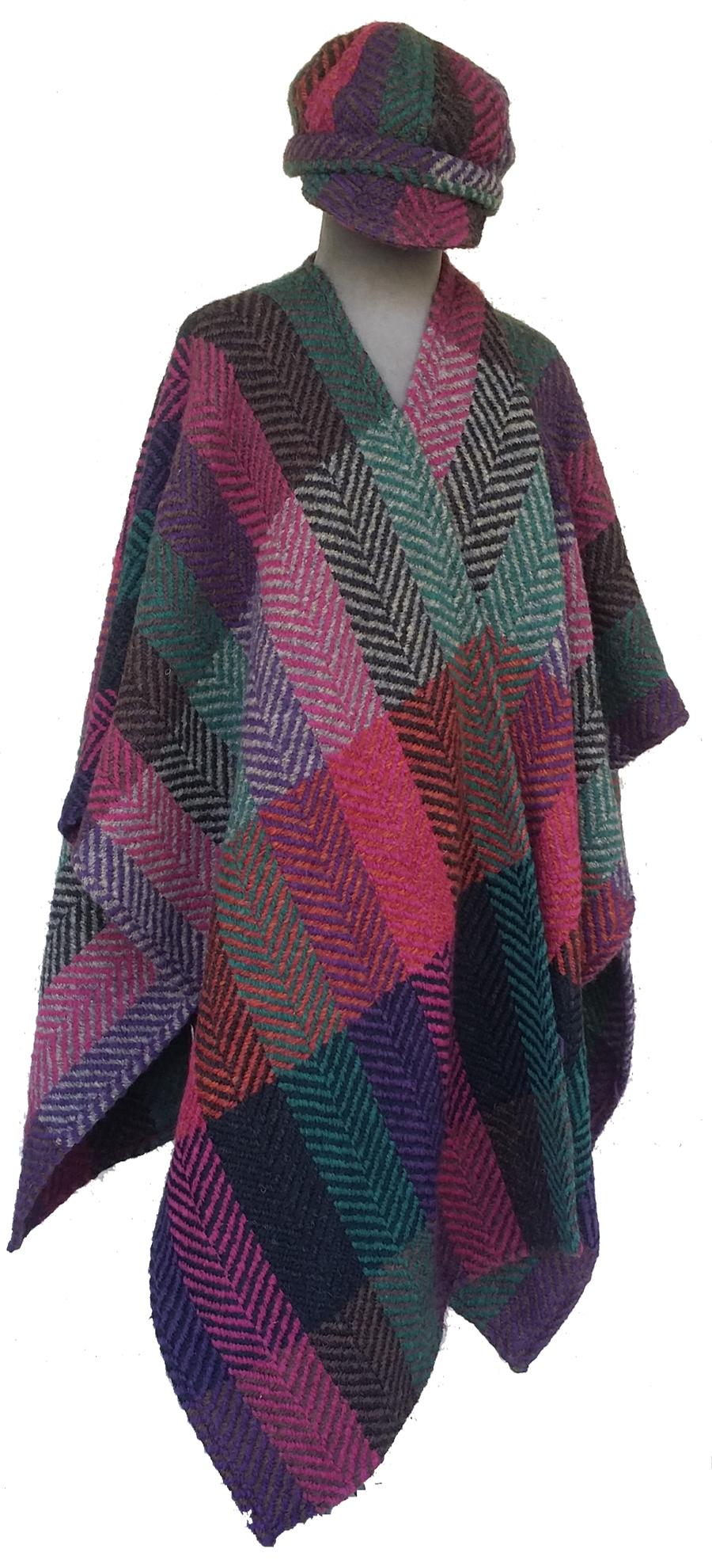 Branigan Weavers Irish Cape Ruana (Multi Mulberry) Clothing Capes ...