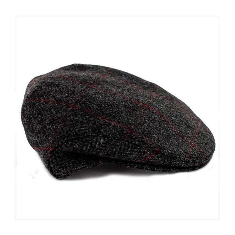 Muckross Weavers Irish Tweed Cap (Charcoal Herringbone) Clothing Caps ...