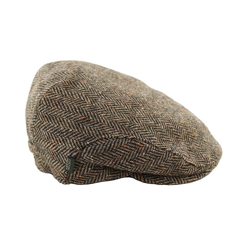 Muckross Weavers Irish Tweed Cap (Brown Herringbone) Clothing Caps Hats ...