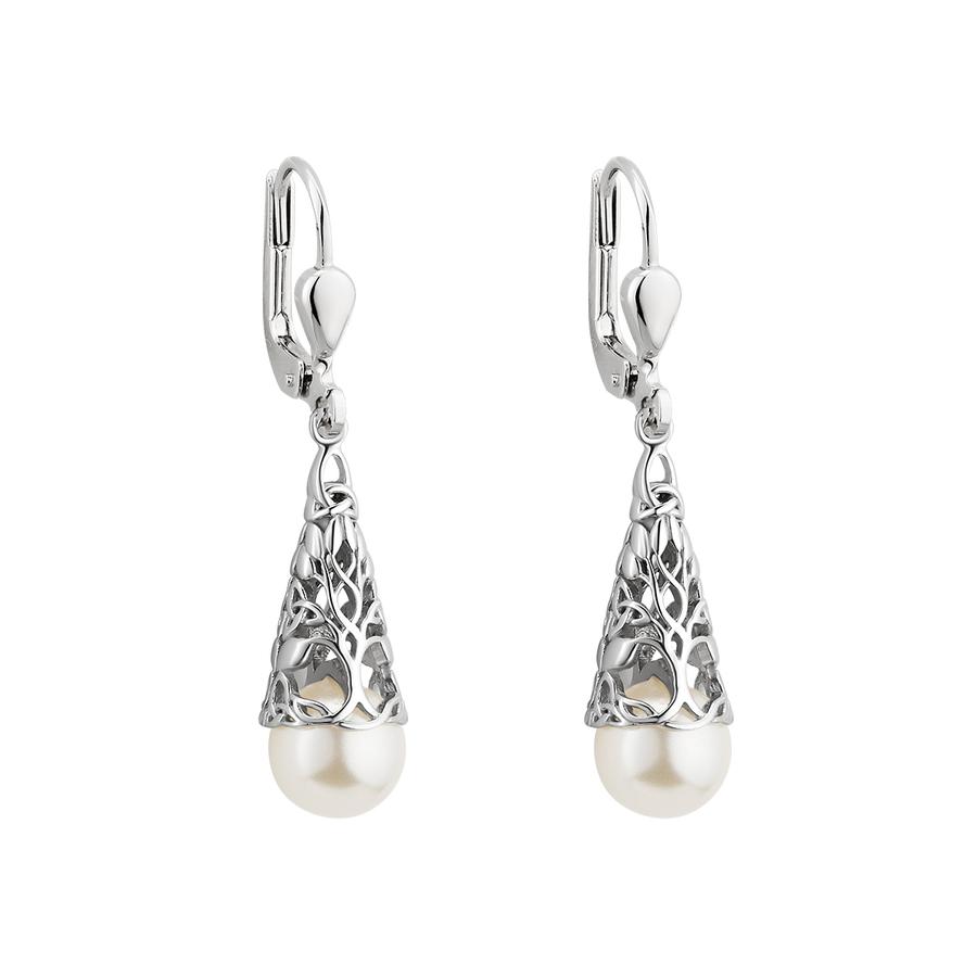 Solvar Jewelry Tree of Life Pearl Earrings Jewelry Earrings at Irish on ...