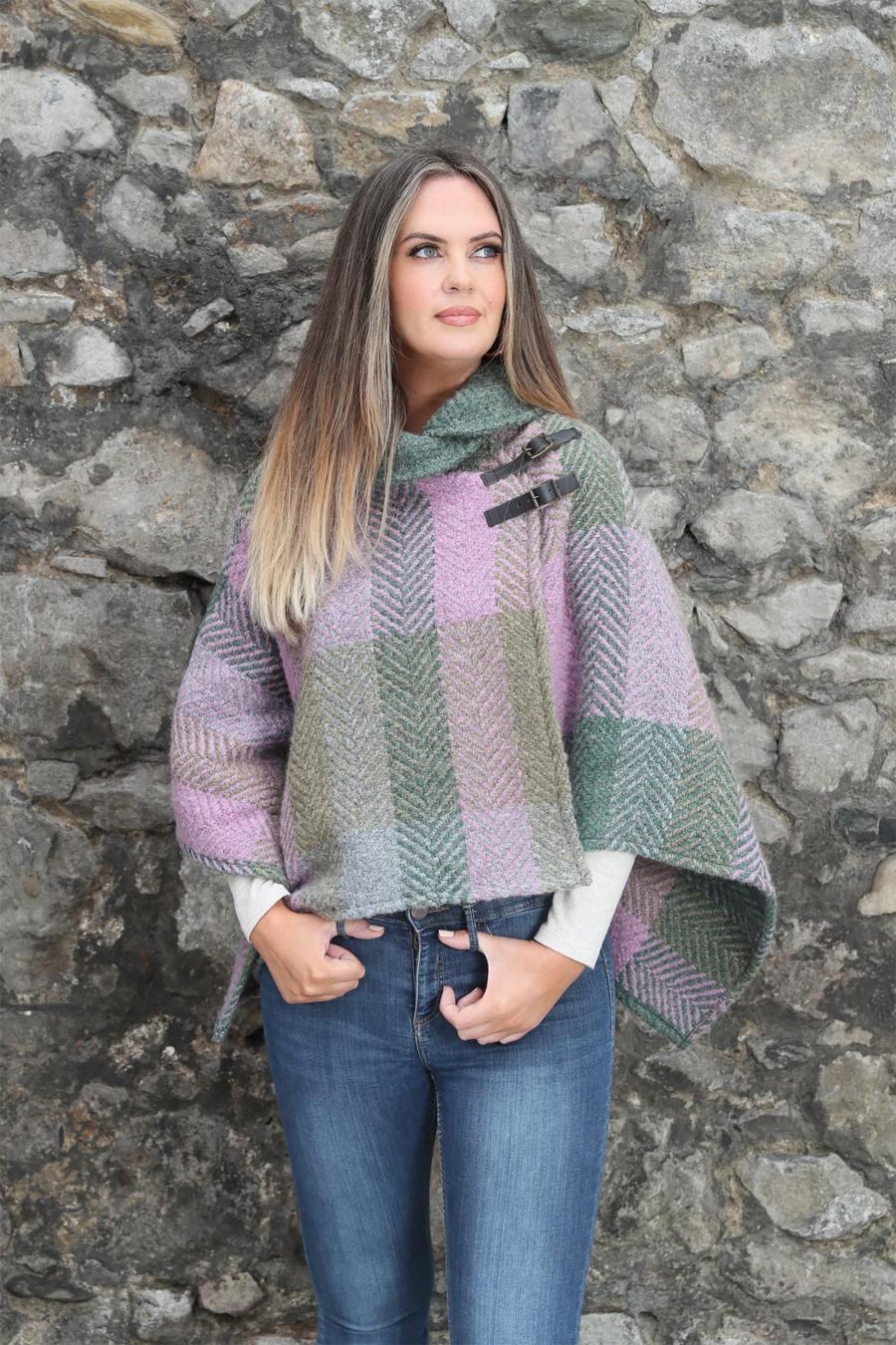 Branigan Weavers Irish Shawl Collar Cape (Multi Loden) Clothing Capes ...