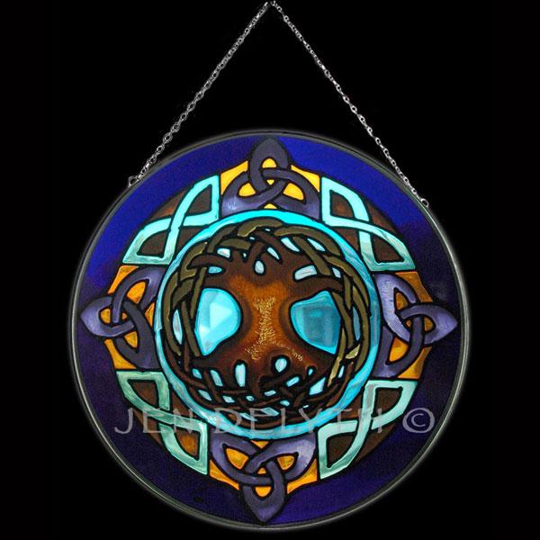 Keltic Designs Celtic Stained Glass (Blue Tree of Life) Gifts For Home ...