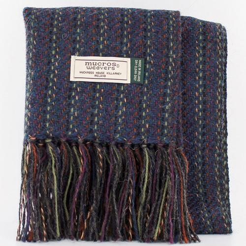 Muckross Weavers Irish Alpaca Scarf (Blue Earth) Clothing Accessories ...