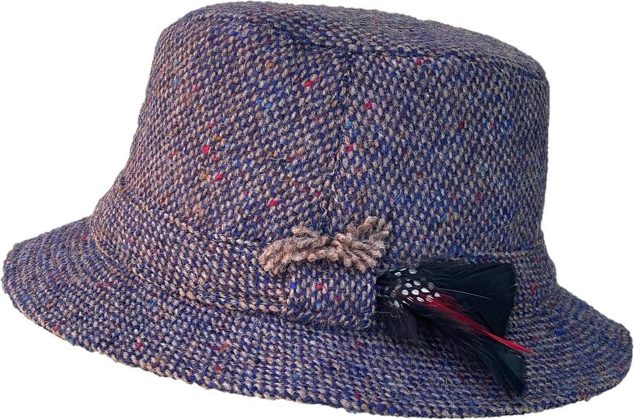 Hanna Hats Irish Walking Hat (Sapphire and Tan Large Plain Weave ...