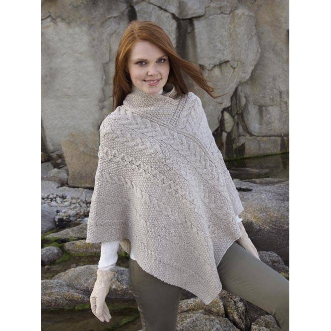 Aran Craft Aran Cape (Parsnip) Clothing Capes Shawls at Irish on Grand