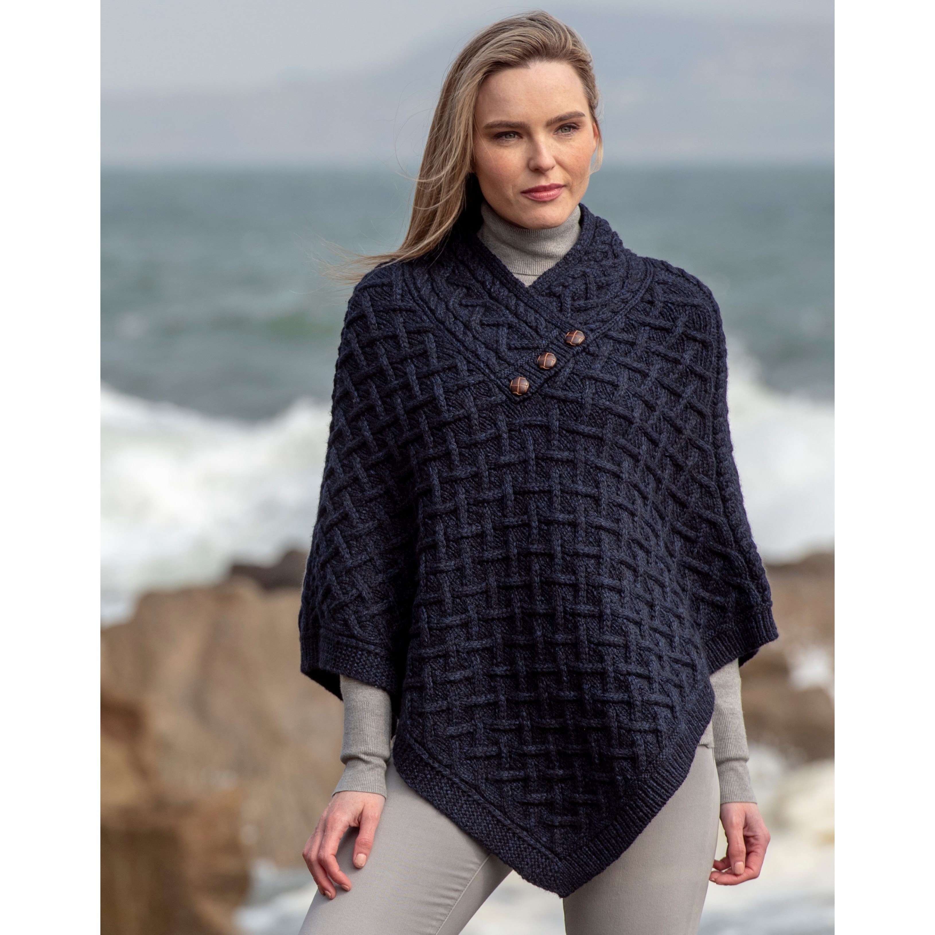 Super Soft Merino Poncho - Irish sweater poncho
