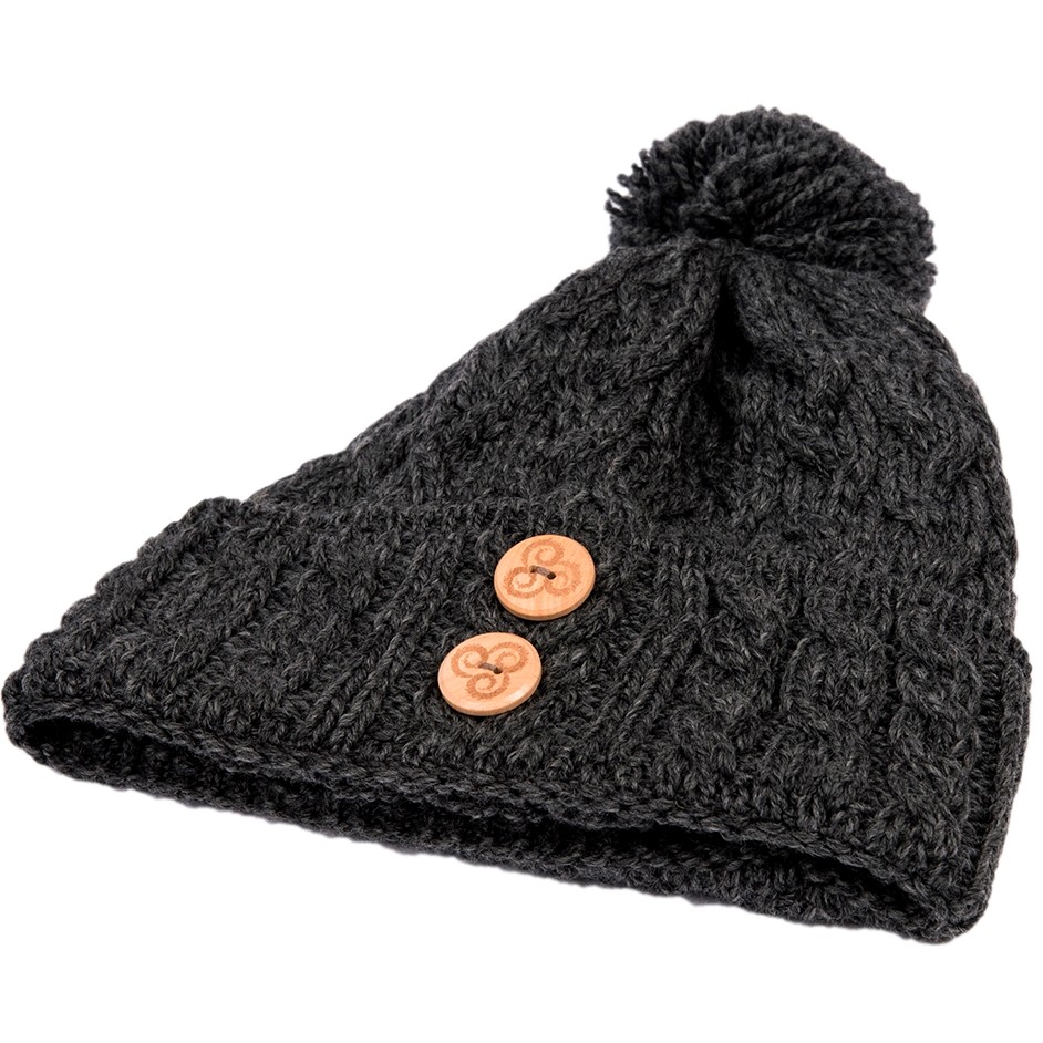 Aran Woollen Mills Irish Knit Hat (Slate Grey) Clothing Caps Hats at ...
