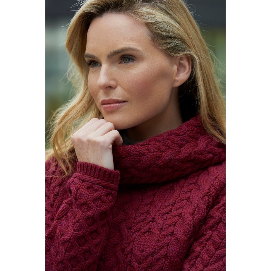 Aran Craft Irish Cowl Neck Sweater Clothing Knitwear at Irish on Grand