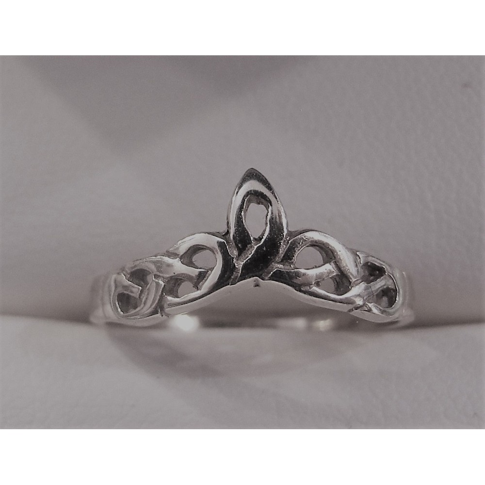 Facet Jewelry White Gold Celtic Wishbone Ring Jewelry Rings at Irish on ...