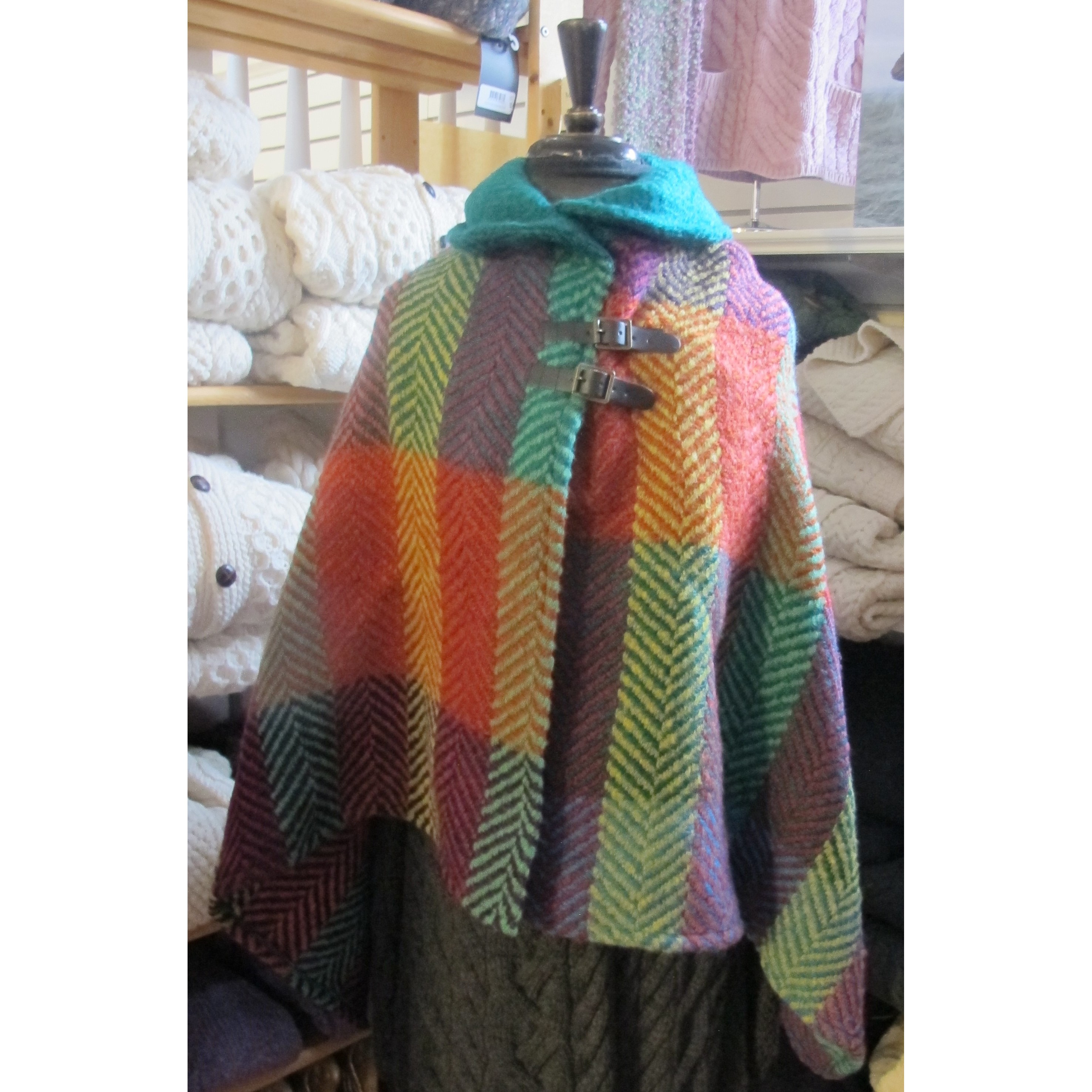 Branigan Weavers Irish Shawl Collar Cape (Multi Lt Green) Clothing ...