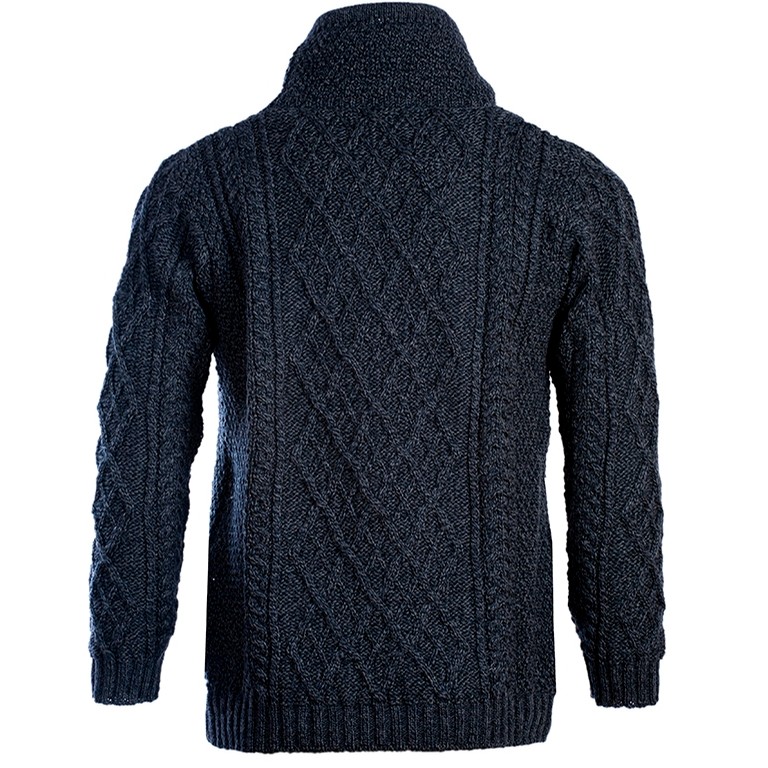 Aran Woollen Mills Irish Aran Drawstring Collared Wool Sweater Clothing ...