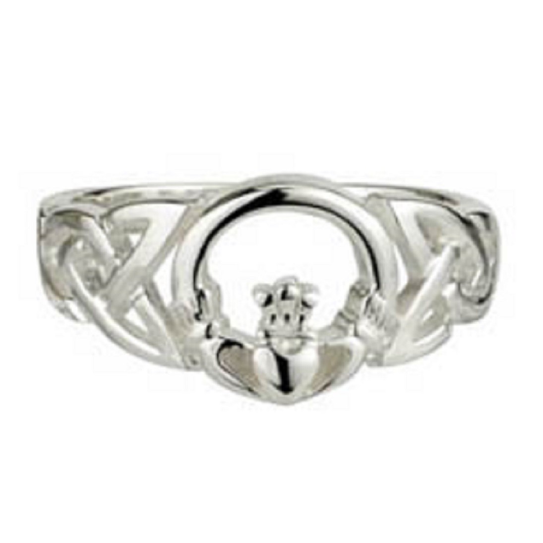 Solvar Jewelry Sterling Silver Celtic Knot Ring With Claddagh