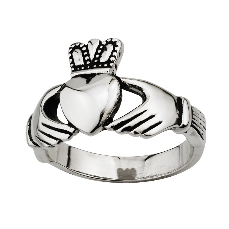 Stainless steel claddagh on sale ring