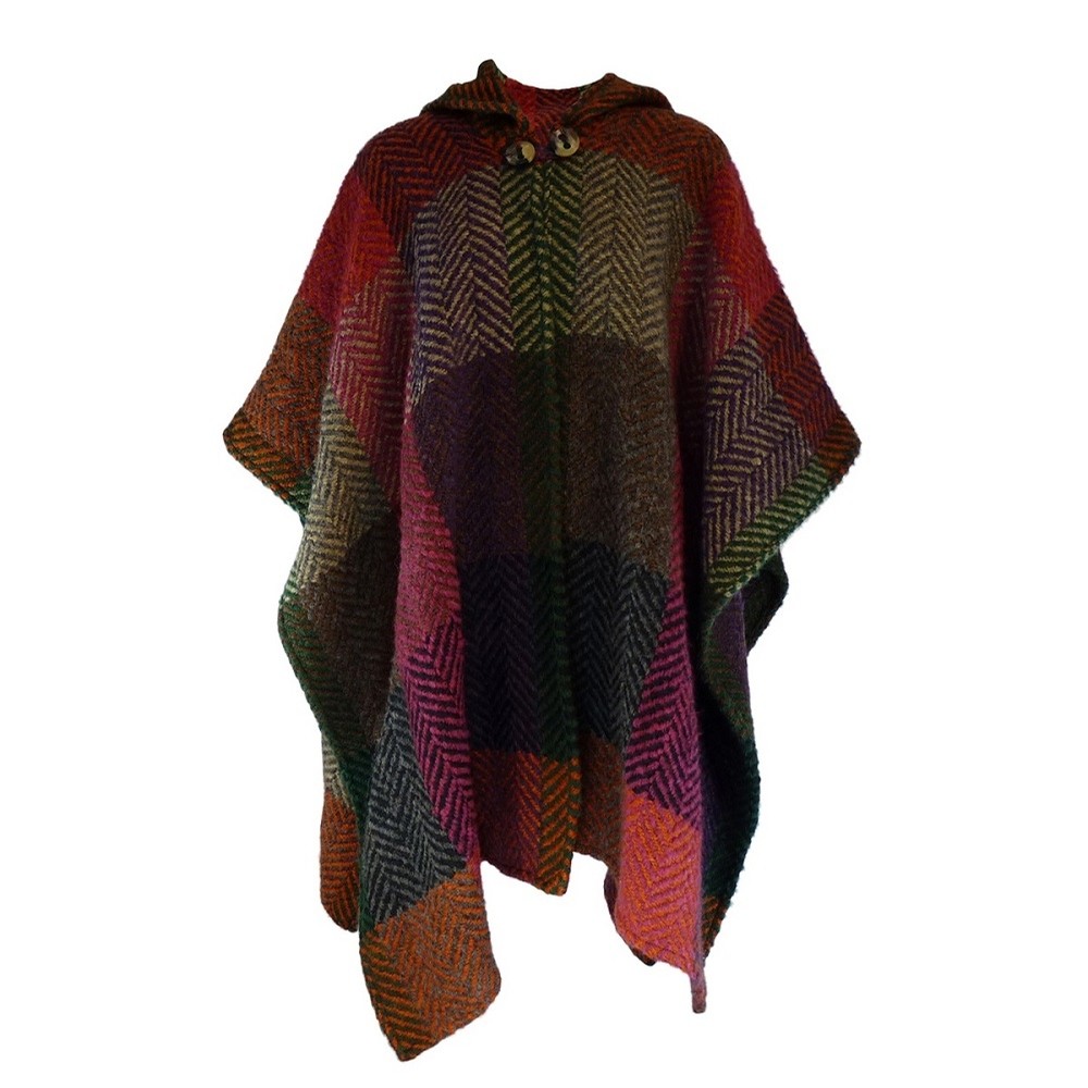 Branigan Weavers Irish Hooded Cape Sarah (Multi Mulberry) Clothing ...