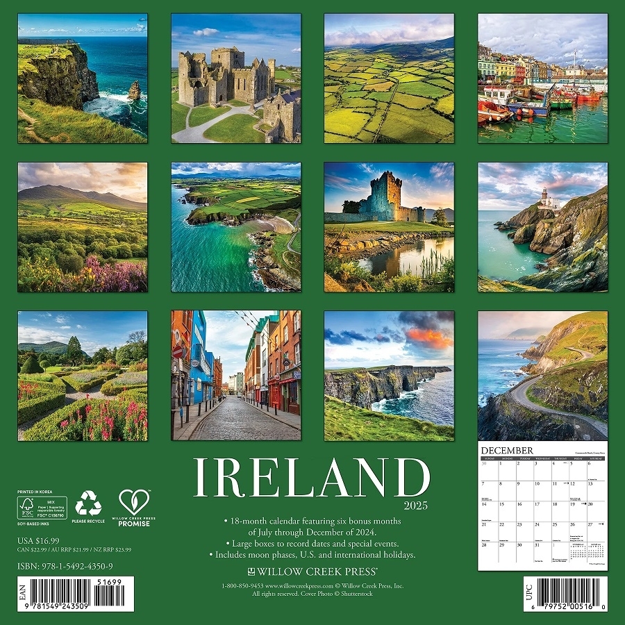 Burke and Hogan Ireland 2025 Wall Calendar Gifts For Home For Wall at