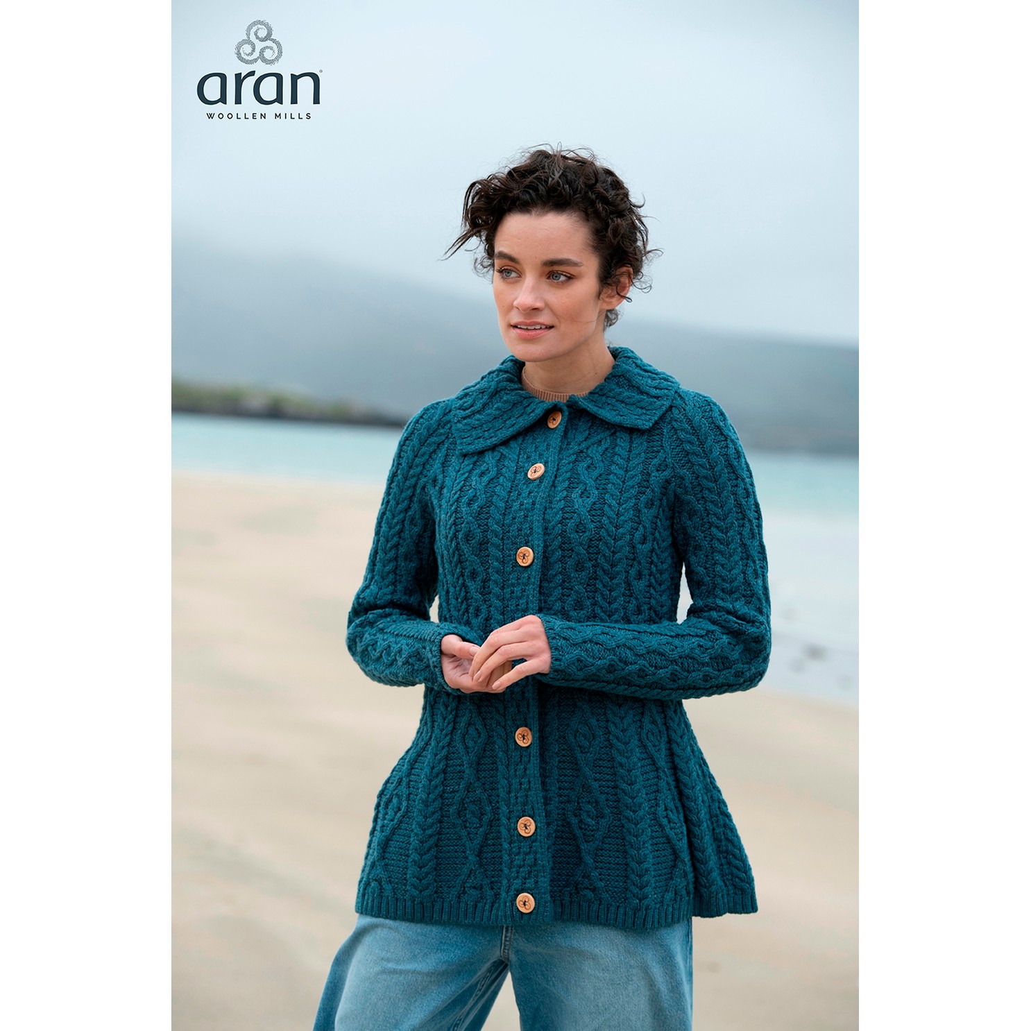 Aran Woollen Mills Irish Aran Flare Cardigan Clothing Tops At Irish On ...