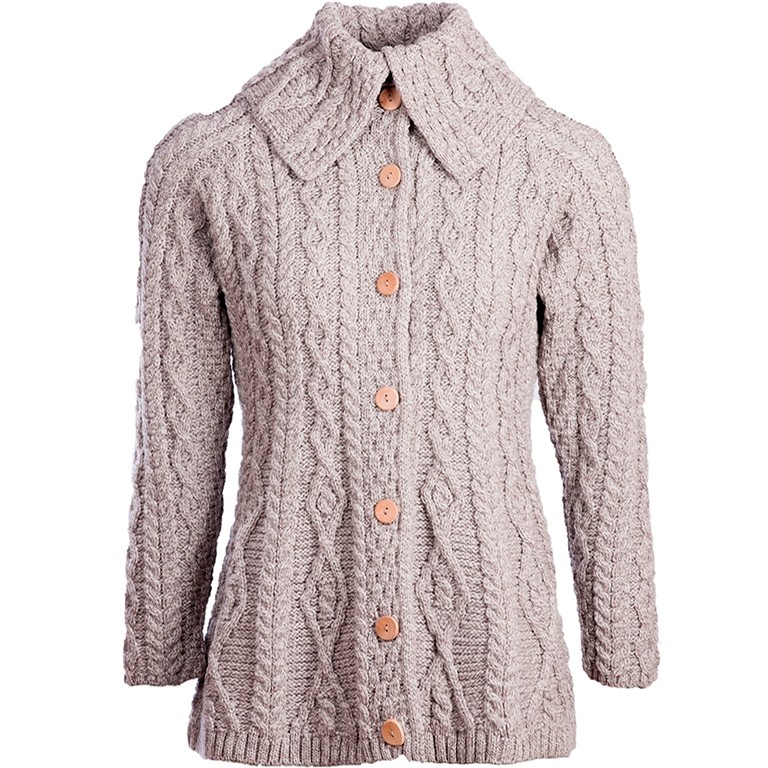 Aran Woollen Mills Irish Aran Flare Cardigan Clothing Tops At Irish On ...