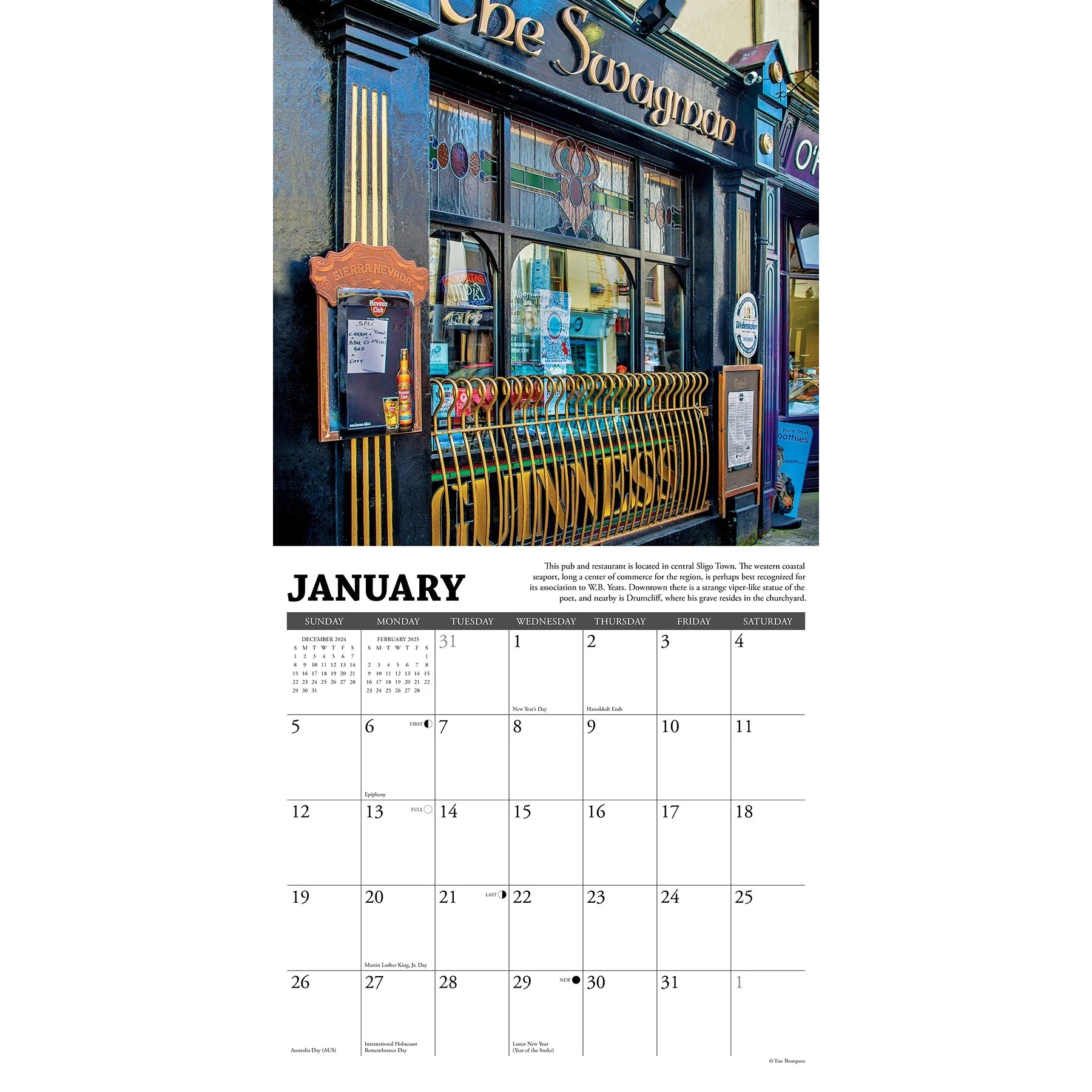 Burke and Hogan Irish Pubs 2025 Wall Calendar Gifts For Home For Wall