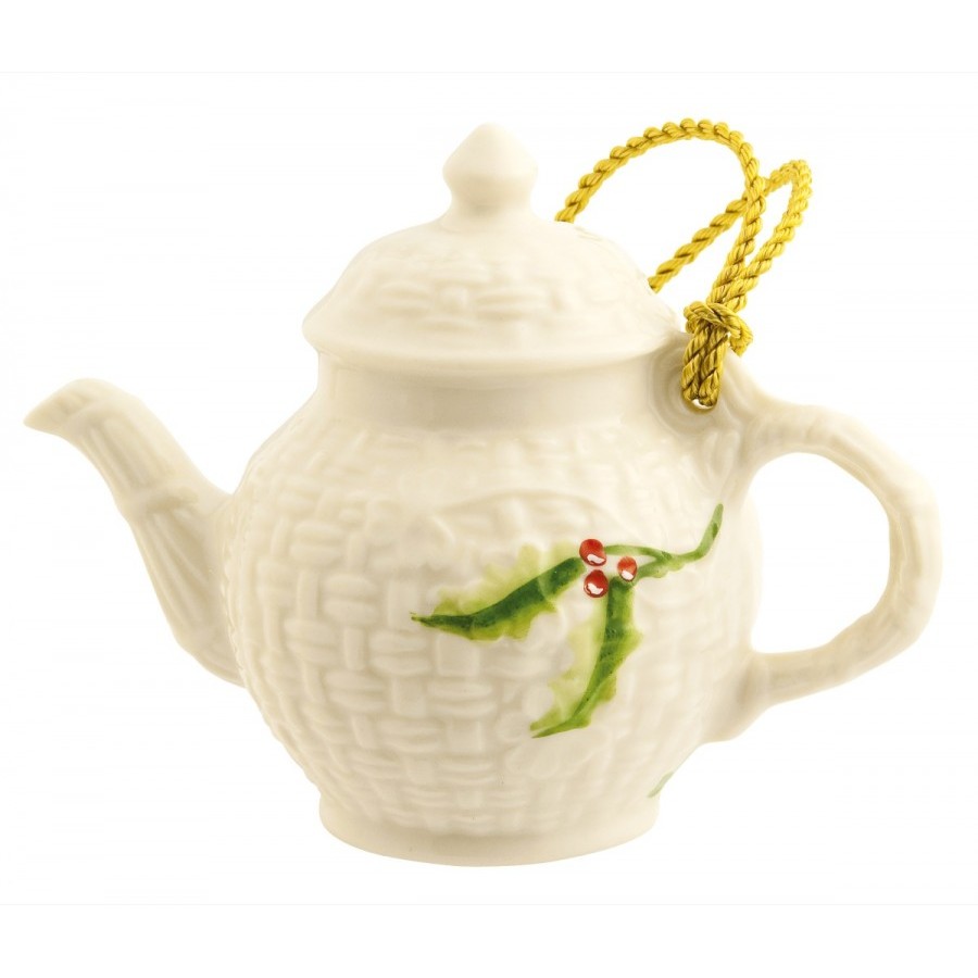 Belleek China Belleek Teapot Ornament Christmas at Irish on Grand