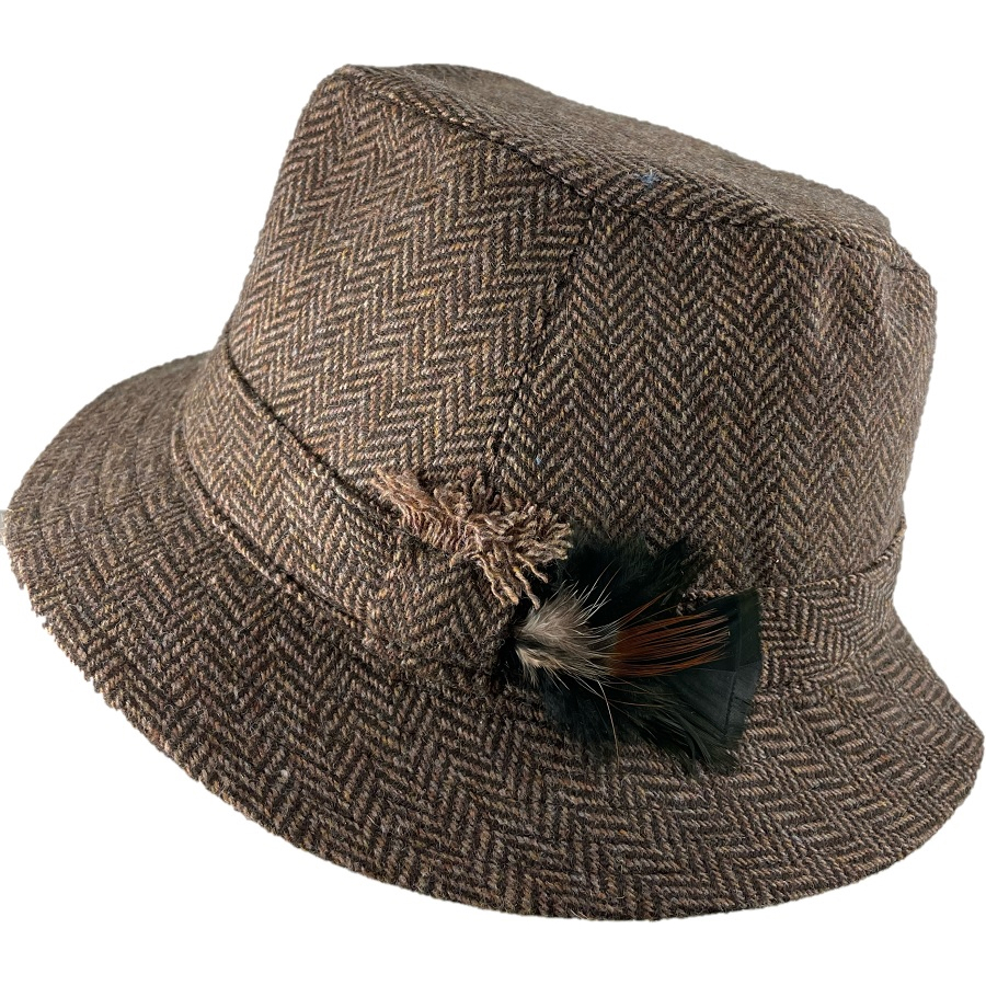 Hanna Hats Irish Walking Hat (Hot Chocolate Herringbone Tweed) Clothing  Caps Hats at Irish on Grand