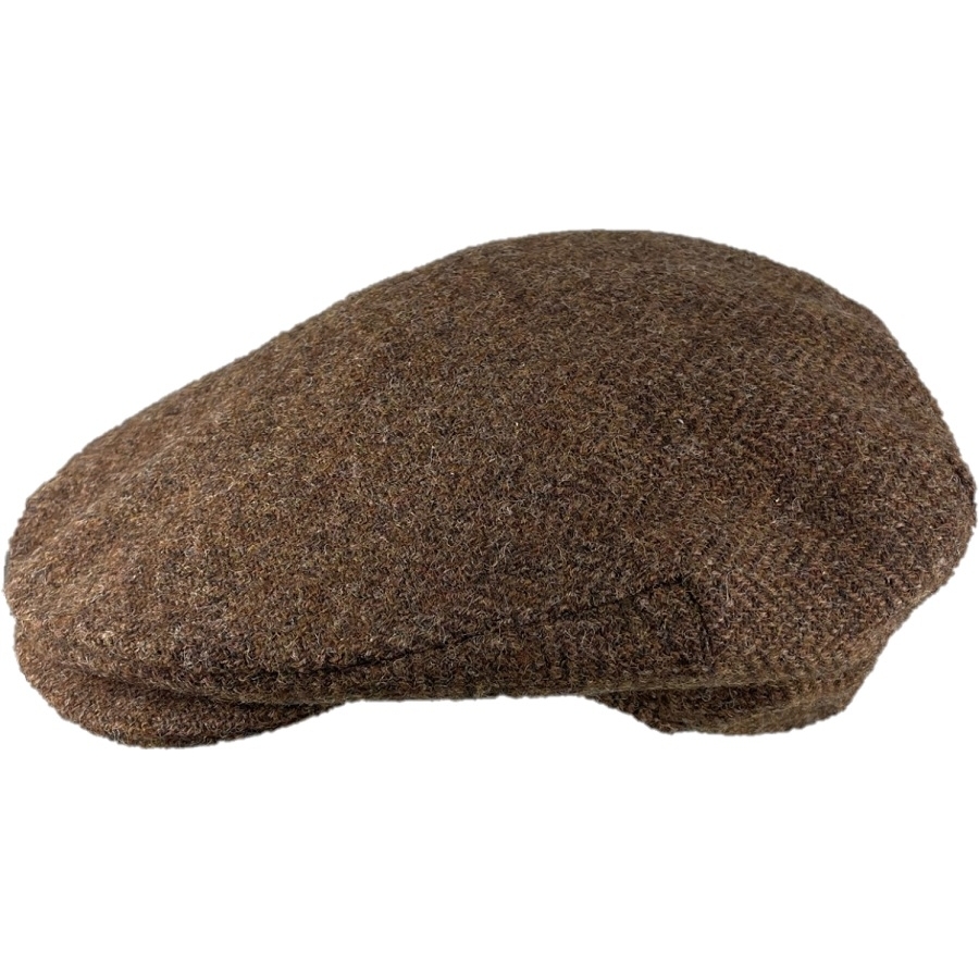 Hanna Hats Irish Vintage Cap (Milk Chocolate Herringbone Tweed ...