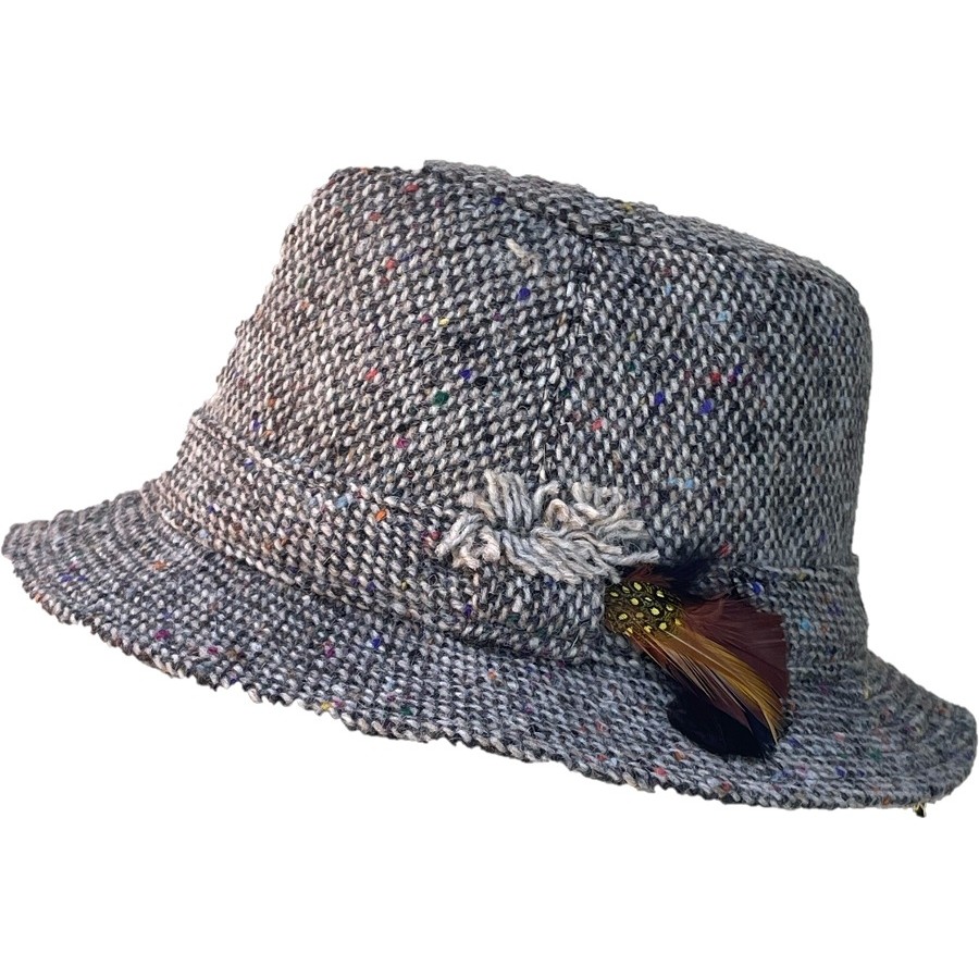 Hanna Hats Irish Walking Hat (Two Toned Grey with Multicolor Speckles)  Clothing Caps Hats at Irish on Grand