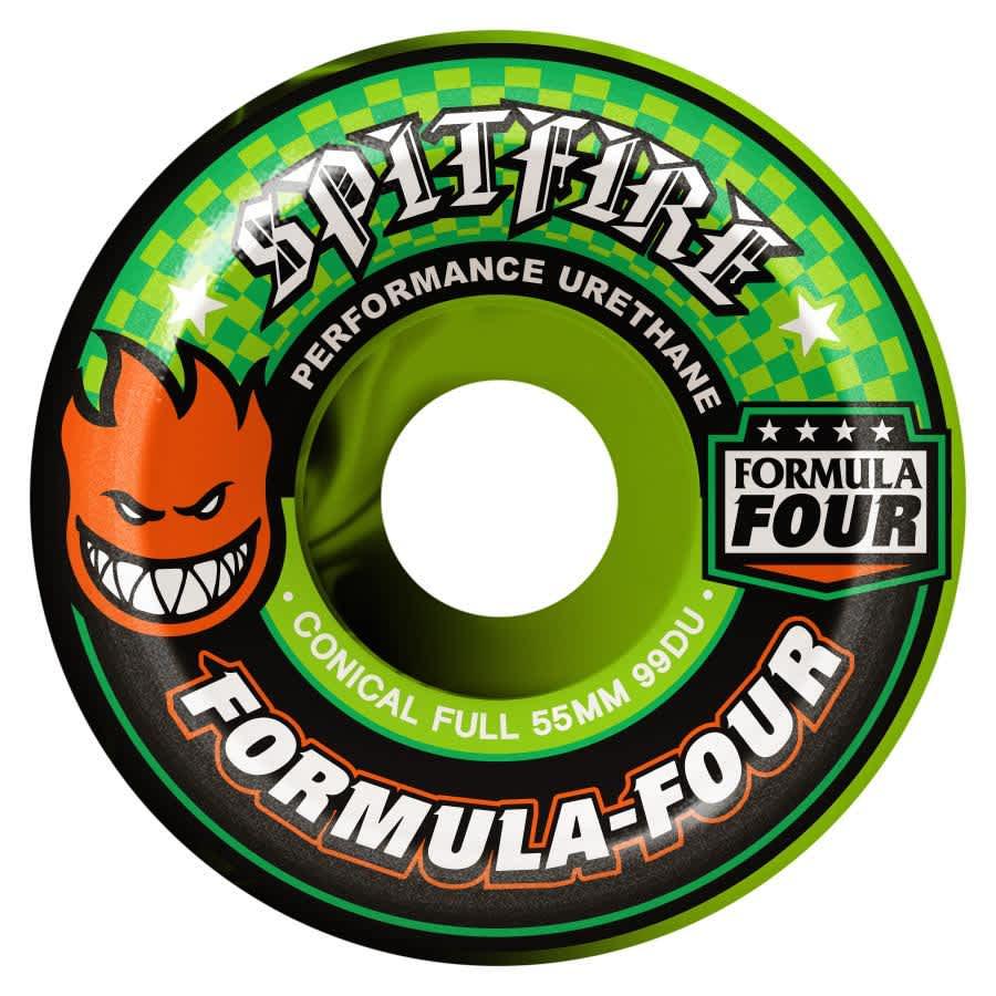 Spitfire Formula Four Conical Full 99A (Swirl Green/Black) Wheels 