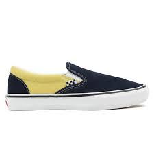 Vans Skate Slip-On (Navy/Gold) Men's Shoes Slip-Ons at Switch Skateboarding