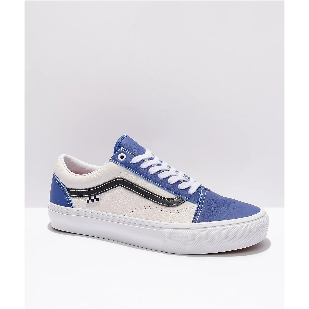 Vans Skool (Sport Leather True Blue/White) Skate Shoes Switch Skateboarding