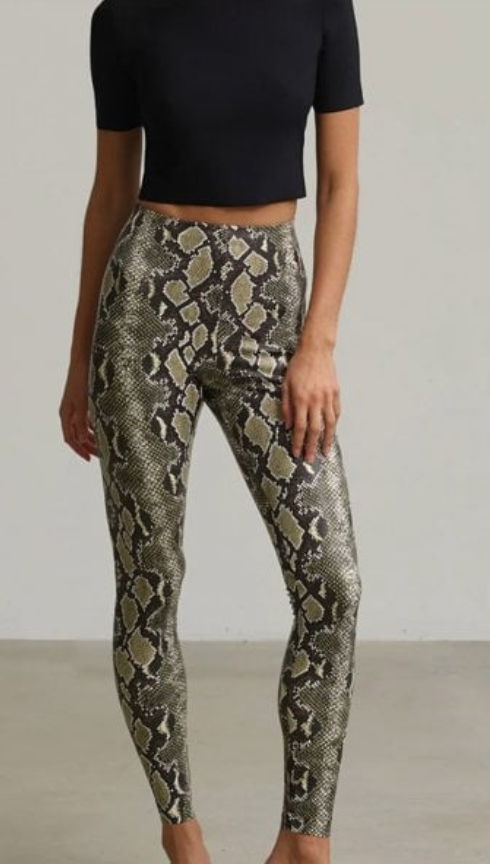 Commando Faux Animal Legging with Control Olive Snake SLG50 - Free Shipping  at Largo Drive