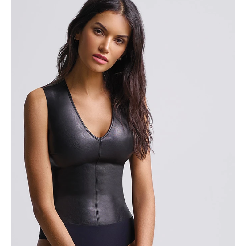 Commando Women's Faux Leather Bodysuit : : Clothing
