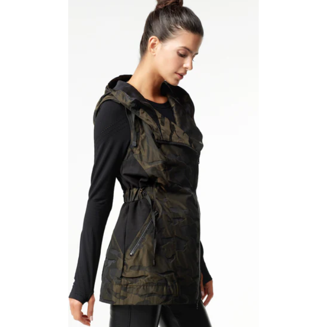 Blanc Noir Camo elongated vest Tops vests at Luxeden 1