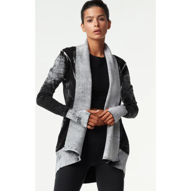 Blanc Noir huntress drape front cardigan Tops sweaters ponchos at